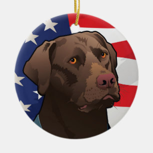 Schokoladen-Labrador-Retriever von Amerika Keramikornament