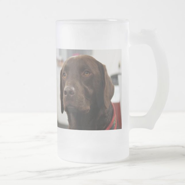 SCHOKOLADEN-LABRADOR-TASSE MATTGLAS BIERGLAS (Rechts)