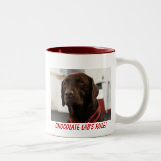 Schokoladen-Labrador-Tasse Zweifarbige Tasse