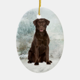 Schokoladen-Labrador-Verzierung Keramik Ornament