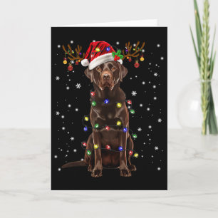 Schokoladen-Labrador-Weihnachtsbaum-Licht-Pyjama Karte