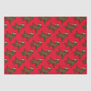 Schokoladen-Labrador-Welpen-Weihnachten Seidenpapier