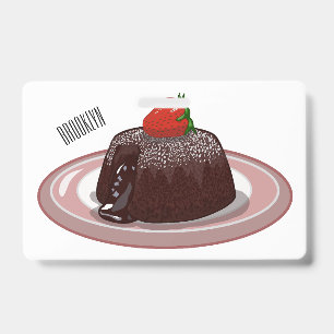 Schokoladen-Lava-Kuchen Cartoon-Illustration  Ausweis