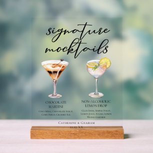 Schokoladen-Limonen-Dessert-Hochzeits-Mocktails Acrylschild