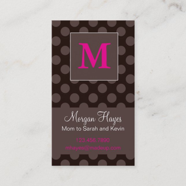 Schokoladen-Mama-Karte Telefonnummerkarte (Vorderseite)