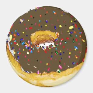 Schokoladen-mattierter Krapfen besprüht Magneten Magnet