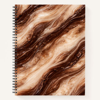 Schokoladen-Milchshake-Marmor-Textur Notizbuch
