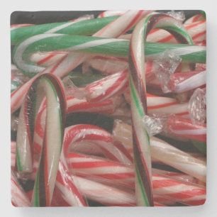 Schokoladen-Minze-Zuckerstangen Festlich Steinuntersetzer