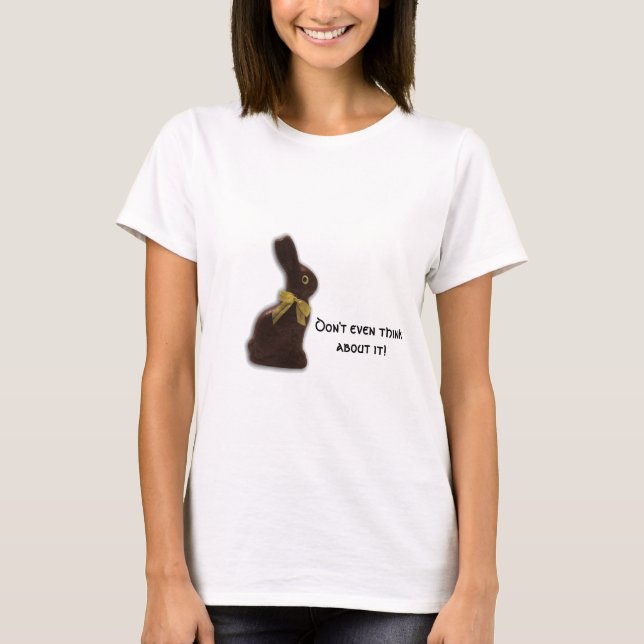 Schokoladen-Osterhase mit Haltung T-Shirt (Vorderseite)