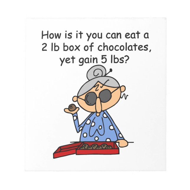 Schokoladen-Richtung Notizblock (Vorderseite)