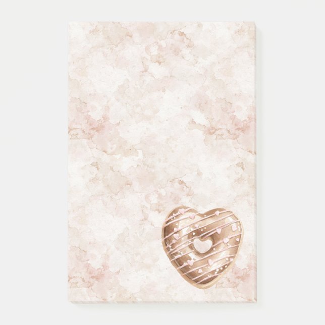 Schokoladen-Rosa-Herz-Keks Post-it Klebezettel (Vorderseite)