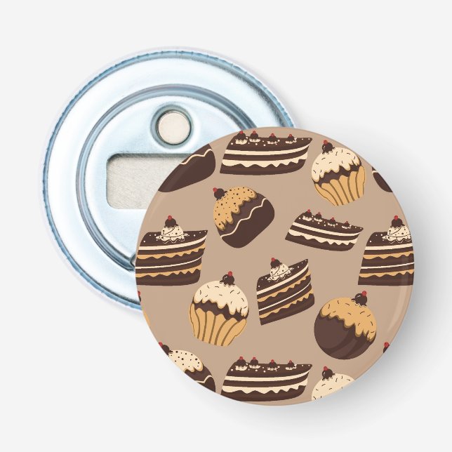 Schokoladen- und Gebäckmuster 3 Flaschenöffner (Vorderseite)