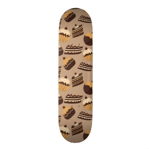 Schokoladen- und Gebäckmuster 3 Skateboard