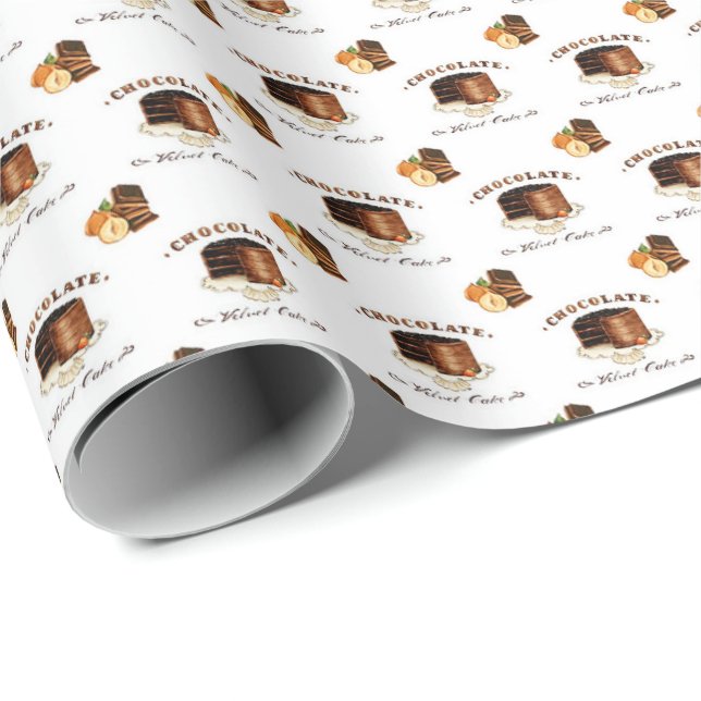 Schokoladen-Zeit-Muster Geschenkpapier (Rolleneckpunkt)