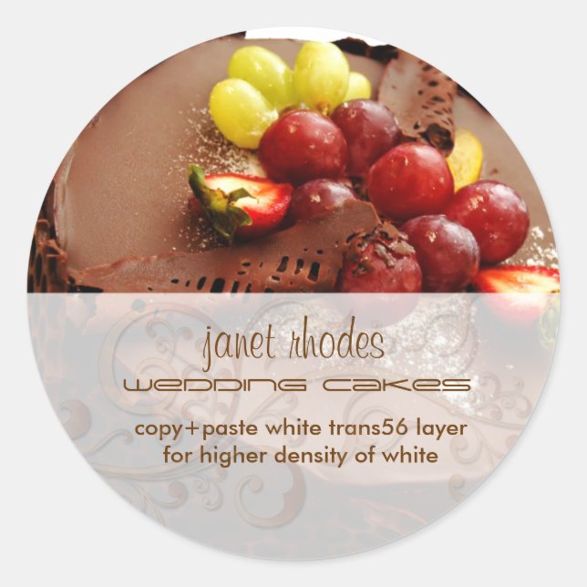 Schokoladenaufkleber/Backwaren/Koch Runder Aufkleber (Vorderseite)