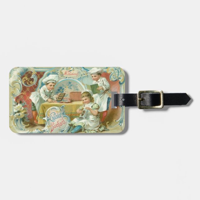 Schokoladenbäcker Antike Gepäckanhänger (Vorderseite horizontal)