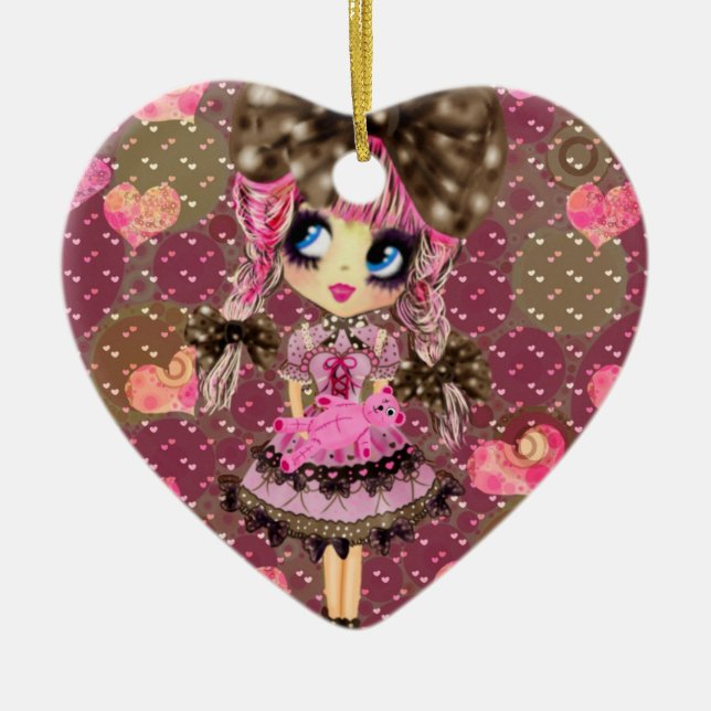 Schokoladenblasen Kawaii Sweet Lolita PinkyP Keramik Ornament (Vorne)