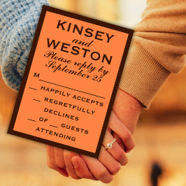 Schokoladenbraun bei leichter Orangefeierung RSVP Karte