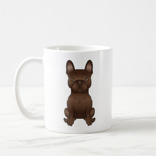 Schokoladenbraun-Bulldog-Niedlicher Cartoon-Hund Kaffeetasse