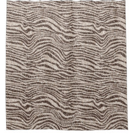 Schokoladenbraun Creme Blush Zebra Glitzer         Duschvorhang