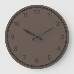 Schokoladenbraun Große Wanduhr
