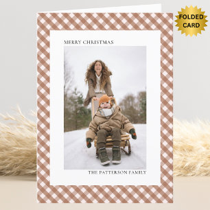 Schokoladenbraun Kariert Zwei Foto Weihnachten