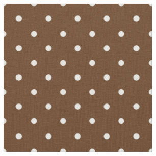 Schokoladenbraun mit weißen Polka-Punktplatten Stoff