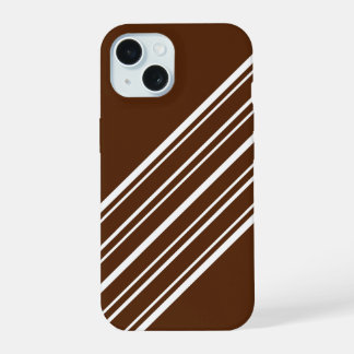 Schokoladenbraun mit weißen Streifen iPhone 15 Hülle