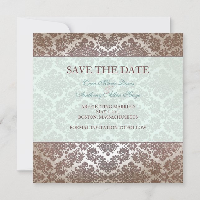 Schokoladenbraun Save the Date (Vorderseite)