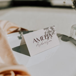 Schokoladenbraune alte Geld-Hochzeitsplatzkarten Tischnummer