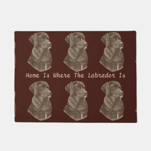 schokoladenbraune Hundeporträtkunst Labradors Fußmatte