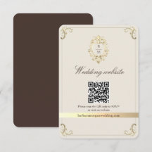 Schokoladenbrauner Barock-Hochzeitswebsite-QR-Code