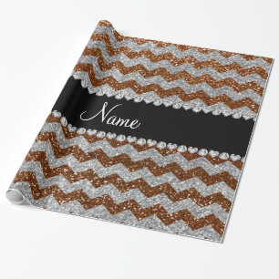 Schokoladenbrauner silberner Glitter des Geschenkpapier