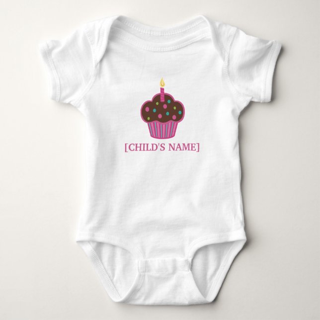 Schokoladenbraunes und rosa baby strampler (Vorderseite)