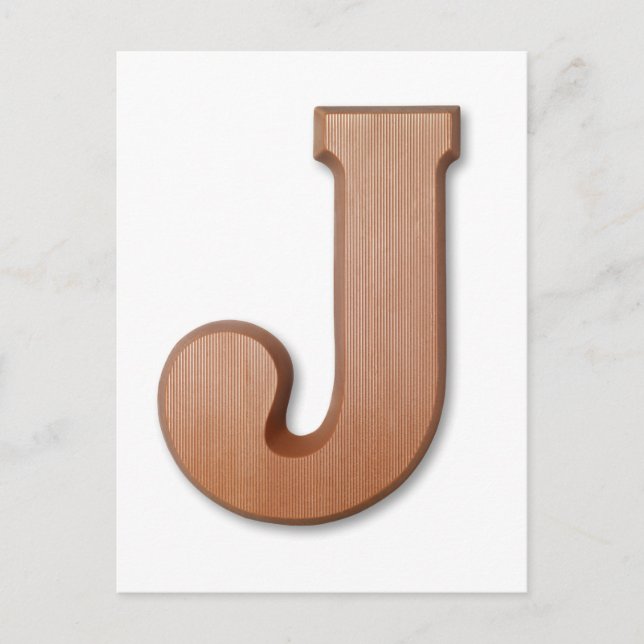 Schokoladenbrief J Postkarte (Vorderseite)