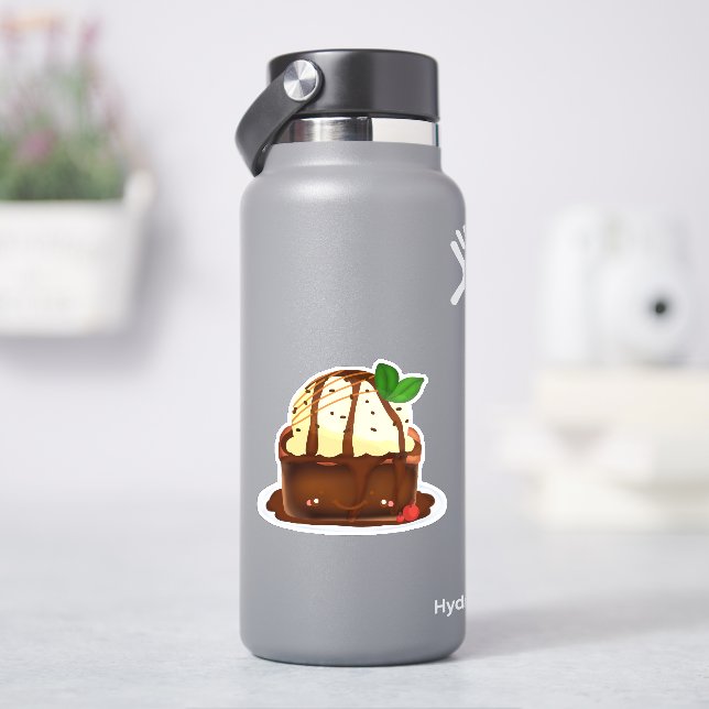 Schokoladenbrownie mit Vanilleeis Aufkleber (HydroFlask)