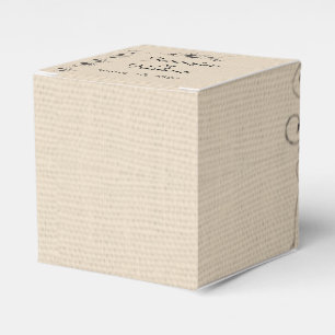 Schokoladenbutterfische auf Ecru Linen Wedding Geschenkschachtel