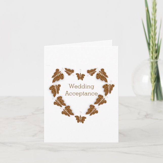 Schokoladenbutterfliegen Design Hochzeitsszenierun Dankeskarte (Vorderseite)