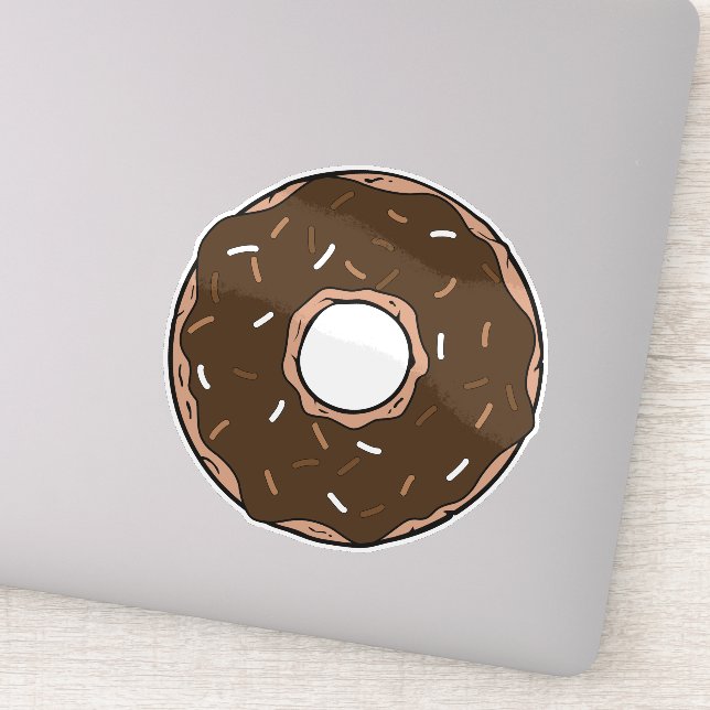 SchokoladenDonut, Doughnut, Icing, Glaze, Sprinkle Aufkleber (Detail)