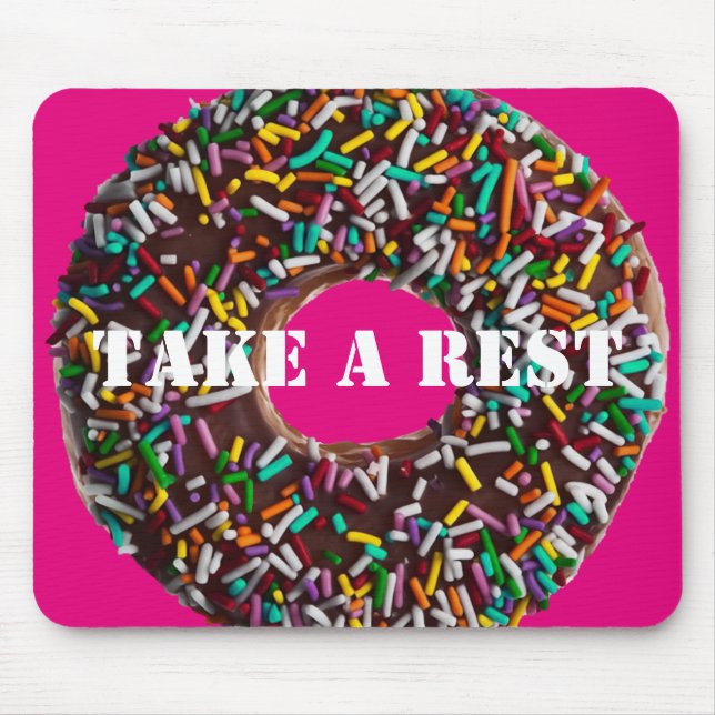 SchokoladenDonut mit bunten Sprinklen Mousepad (Vorne)
