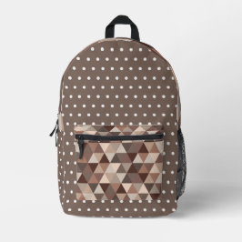 SCHOKOLADENDOTEN UND DREIECKEN VON POLKA BEDRUCKTER RUCKSACK