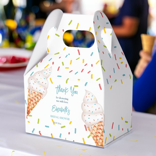 Schokoladeneis Brautparty danke Geschenkschachtel (Scooped up ice cream bridal shower thank you favor box)