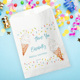 Schokoladeneis Brautparty danke Geschenktütchen