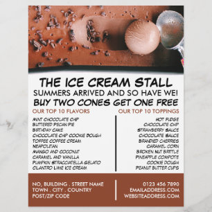 Schokoladeneis, Eiscreme, Werbung für Eisschmuck Flyer