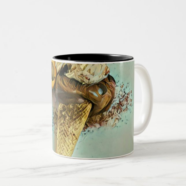 Schokoladeneisgeschenk Zweifarbige Tasse (VorderseiteRechts)