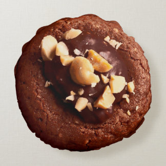 Schokoladenfondant-Plätzchen, schokoladenbraun Rundes Kissen