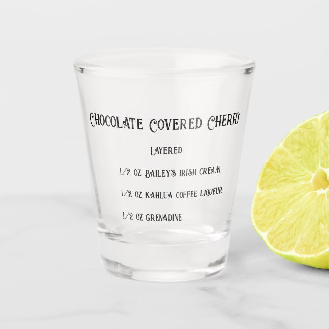 Schokoladengas Schnapsglas (Vorderseite)