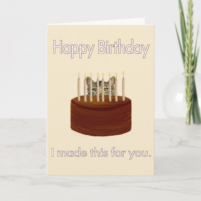 Schokoladengeburtskätzchen Karte (Vorderseite)