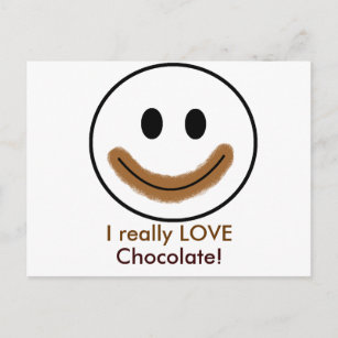 Schokoladengesicht "Ich habe wirklich LIEBE Schoko Postkarte