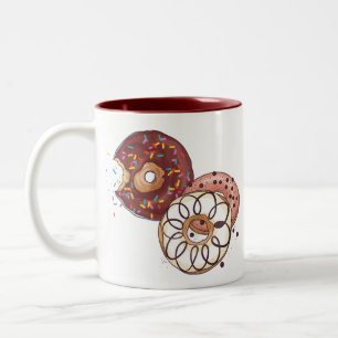 Schokoladenglasur mit Sprinklen Wasserfarbenduft Zweifarbige Tasse